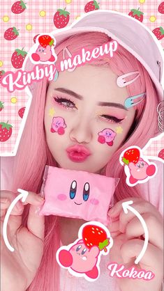 Kirby Makeup Look, Kirby Makeup, Future Makeup, Castor And Pollux, Face Cartoon, Pretty Makeup Looks, Pink Makeup