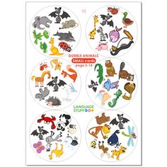 stickers with different types of animals on them