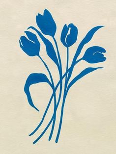 an image of blue flowers on white paper