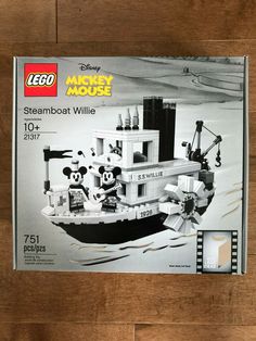 the lego mickey mouse steamboat willie set is in its original box and it's ready to be shipped