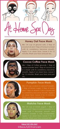 Treat At Home SPA Day with these 4 DIY Face Masks Oats Face Mask, Face Mask Peel Off, At Home Spa Day, Home Spa Day, Pumpkin Face Mask, Diy Face Scrub, Mask For Dry Skin