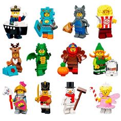 PRICES MAY VARY. Supplied in original bags, snipped to identify, then neatly resealed Includes - Nutcracker, Sugar Fairy, Green Dragon Costume, Snowman, Reindeer Costume, Wolf Costume, Ferry Captain and Knight of the Yellow Castle Christmas Elf, Turkey Costume, Cardboard Robot, Popcorn Costume Figures approx 45mm x 10mm x 15mm Supplied with all accessories and black plate stand LEGO Collectable Minifigures - full set of 12 Lego Printable Topper, Lego Super Heroes Printables, Lego Head Printable Faces, Lego Free Printables, Popcorn Costume, Cardboard Robot, Reindeer Costume, Piglet Eeyore, Wolf Costume