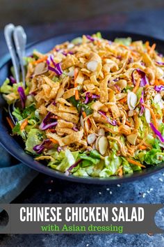 Diy Salad, Asian Salad Recipe, Salad Kit, Asian Dressing, Restaurant Style Recipes, Chinese Chicken Salad, Salads Recipes, Dinner Side, Dinner Salad