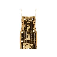 Dress to be the spotlight of the night. Mini dress with gold square sequins. It has a lining and a back zip closure. Dry clean only Hand wash in cold water Cool Iron Gold New Years Dress, Gold Party Outfit, Golden Clothes, Night Mini Dress, Gold Dress Short, Gold Mini Dress, Dress Png, Gold Party Dress, Mini Gold Dress