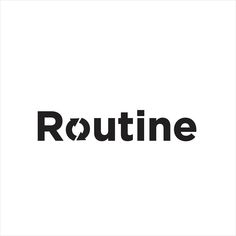 the word routine written in black on a white background