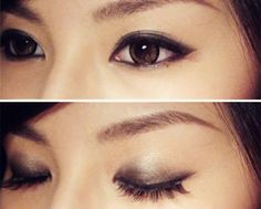 Asian Eyebrows, Makeup For Small Eyes, Sparkling Eyes, Asian Eyes, Asian Eye Makeup, Make Up Looks, Eyebrow Shaping, Asian Makeup