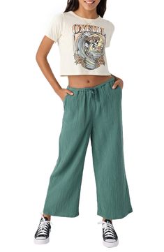 Your child will love the chill vibes of these breezy wide-leg pants made from supersoft cotton gauze. Elastic/drawstring waist Front slant pockets 100% cotton Hand wash, dry flat Imported Wide Leg Cotton Pants, Chill Vibes, Cotton Pants, Drawstring Waist, Leg Pants, Wide Leg Pants, Wide Leg, Hand Wash, Nordstrom