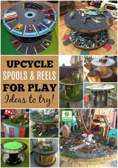 upcycle spools and reels for play ideas to try - click here