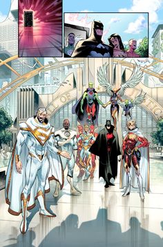 an image of a comic page with the hero and his friends in front of them