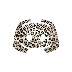 an animal print steering wheel cover on a white background