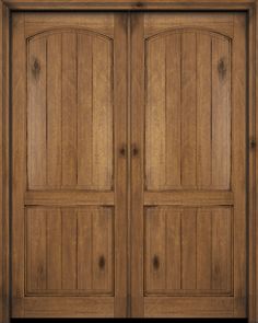 an open wooden door with two doors on each side and the top panel is made out of wood