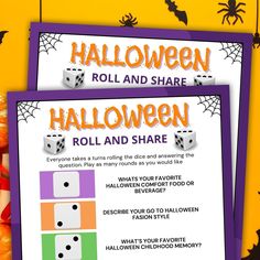 a halloween roll and share game with dices