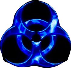 a blue biohazard symbol is shown in the shape of a cross - section