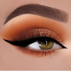 Audition Aesthetic, Eyeshadow Inspiration, Makeup Bold, Orange Eye Makeup, Eye Makeup Cut Crease, Everyday Eye Makeup, Cut Crease Eye, Dark Eye Makeup, Orange Eyeshadow