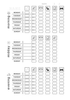 a printable calendar with the date and time for each day on it's page