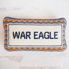 Go All In For The Auburn Tigers With Our Handmade Needlepoint Pillow. Velvet Back. Approximately 7x13. Limited Quantities Available. New From Designer. Price Is Firm. Auburn Decor, Needlepoint Decor, Needlepoint Pillow, Cross Stitch Pillow, 60 Years Ago, Leather Luggage Tags, Auburn University, Needlepoint Pillows, Alabama Football