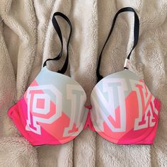 New With Tags. Bin #35 Pink Bras, Yellow Bra, Victorias Secret Set, Diy Sandals, Vs Pink Bras, High Neck Bra, Victoria Secret Pink Bras, Pink Lace Bralette, Dream Outfits