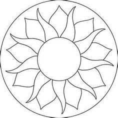 a drawing of a sun in the middle of a circle