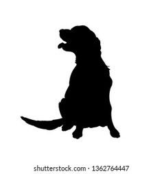 a black silhouette of a dog sitting on its hind legs