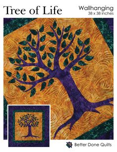 the tree of life quilt pattern is shown