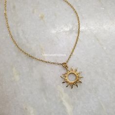 Tiny Sun Necklace, 18k Gold Plated Celestial Jewelry, Dainty Sunshine Necklace, Gold Sun Necklace, Wedding Necklace, Gift For Her Details:- Length: 17 inches + Extender  Material: 18k gold plated, Brass Care:- When not wearing, please keep in a sealed plastic bag Packaging: All our pieces comes in a gift box bag so your item is ready to be gifted If you have any question feel free to contact us via Etsy message Happy Shopping Gold Necklace Sun, Gold Sun Jewelry, Gold Sun Necklace, خواتم خطوبة, Plastic Bag Packaging, Goddess Aesthetic, Sunshine Necklace, Preppy Jewelry, Sun Necklace