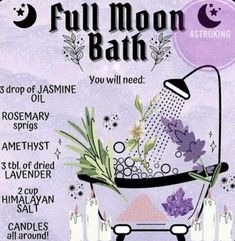 New Moon Bath, Full Moon Bath, Aries Tarot, Lunar Witch, Moon Bath, Wiccan Magic, Eclectic Witch