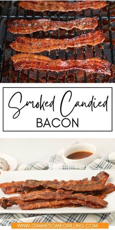 grilled bacon sitting on top of a white plate