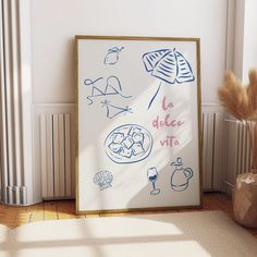 a white board with some drawings on it