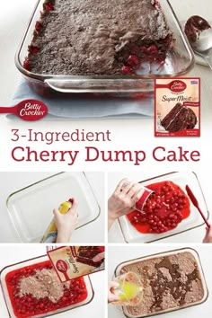 the steps to make a cherry dump cake