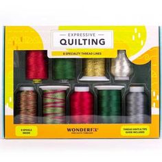 the wonderfil box contains six spools of thread, each with different colors