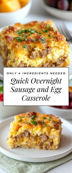 Image for Quick Overnight Sausage and Egg Casserole Egg Sausage Cream Cheese Casserole, Overnight Breakfast Bake Recipes, Chicken Sausage Breakfast Casserole, Egg Breakfast Casserole Overnight, Fireman's Overnight Breakfast Casserole, Sausage And Cheese Casserole, Egg Mcmuffin Casserole, Overnight Breakfast Casserole With Ham