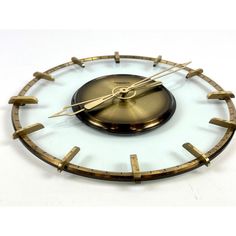 Vintage Glass & Brass Wall Clock from Diehl, 1950s, in Very Good conditions.  Designed 1950 to 1959 This piece has an attribution mark,   I am sure that it is completely authentic and  take full responsibility for any authenticity   issues arising from misattribution Brass Wall, Wall Clock, Clock, Brass, Glass, Wall, Design