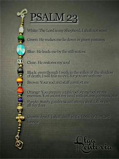 Psalm 23 bracelet with meaning of it: Psalm 23 Bracelet, Christian Crafts, Prayer Bracelet, Bijoux Fil Aluminium, Bracelets With Meaning, Church Crafts, Psalm 23, Bible Crafts, Sunday School Crafts