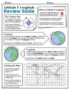 the earth's map and its locations is shown in this printable worksheet