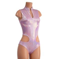 Fitted Bodysuit With Zipper Closure For Party, Summer Club Unitard, Sleeveless Stretch Bodysuit With Zipper Closure, Purple Futuristic Fashion, Metallic Sleeveless Stretch Bodysuit, Purple Lover Bodysuit, Fitted Sleeveless Rave Bodysuit, Metallic Sleeveless Fitted Bodysuit, Metallic Stretch Sleeveless Bodysuit