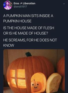 a pumpkin carved to look like a house