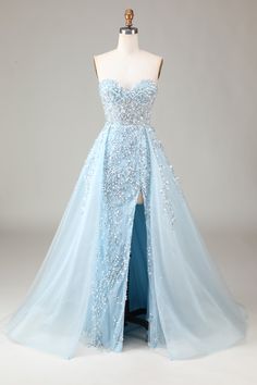 Sparkly Party Dress, Sparkly Party, A Line Prom Dress, Strapless Prom Dress, Dress Corset, Dress Light Blue, Dresses 2022, Corset Dress Prom, Evening Dresses Cocktail