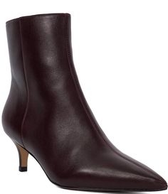 From Dune London&#x2C; the Offer Leather Pointed Toe Kitten Heel Dress Booties feature:Leather upperInside zipper closureSynthetic liningSynthetic outsoleApprox. 5.51" boot shaft heightApprox. 10.63" boot shaft circumferenceApprox. 2.16" heel heightImported. Dress Booties, Dune London, Girl Stuff, Kitten Heel, Dress And Heels, Dillard's, Boot Shoes Women, Bootie Boots, Kitten Heels