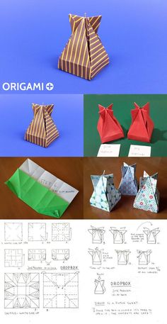 an origami box is shown with instructions to make it