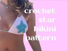 Crochet star bikini pattern  Fully adjustable and can be personalised to every body shape and size. Detailed instructions with images and examples. Can use any yarn and hook size too.  Pattern uses US crochet terms. Super flattering bikini top perfect for beach or pool. I get so many compliments on this top every time I wear it so I thought I would create a pattern. Feel free to reach out as I would love to see your creation!  Any feedback would also be greatly appreciated. p.s. remember SPF! Crochet Star, Crochet Terms, Crochet Stars, Body Shape, Top Pattern, Body Shapes, Beauty Book, Etsy Accessories, Bathing Beauties