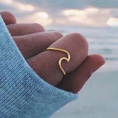 Popular At The Beaches Every Year, The Golden Wave Ring Is Beautiful On And A Nice Reminder Of Summer Days And Vacation Memories. Sizes 7, 8, And 9 Available. Ocean Wave Ring, Shark Ring, Xo Jewelry, Gold Wave Ring, Vacation Memories, Wave Ring, Womens Jewelry, Ring Color, Christmas Wishlist