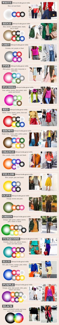 The ULTIMATE Secret Science To Wearing Colour Colour Combinations Fashion, Mode Tips, Colour Wheel, Color Combinations For Clothes, Colour Theory, Colour Matching, Fashion Vocabulary, Fashion Hacks Clothes, Clothing Hacks