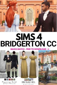 sims 4 bridgerton cc Magic Cottage, Sims 4 Seasons, Sims 4 Decades Challenge, Walking Dress, Sims Packs, Regency Dress, Sims 4 Collections