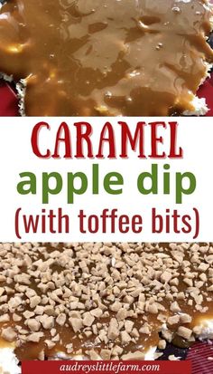 caramel apple dip with toffee bits is an easy dessert that's ready in under 30 minutes