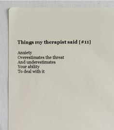 a piece of paper that has some type of text on it with the words, things my therapist said 1