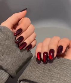 Unghie Sfumate, Kutek Disney, Beauty Nails Design, Red Nail Polish, Nail Art Designs Videos, Red Nail, Cat Eye Nails, Xmas Nails, Fancy Nails