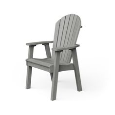 a gray plastic chair on a white background