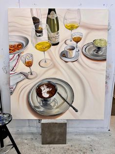 Painting oil art artist still life food lunch dinner Lisa Larsson artist Table Scape Painting, Aesthetic Procreate Art, Mundane Art, My Body Is A Temple, Instagram Amsterdam, Apartment Art, Body Is A Temple, Art Folder