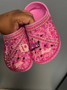 Handmade Barbie crocs Barbie Crocs, Custom Crocs, Clogs Shoes, Florence, Clogs, Walking, Custom Design, Ships, Boots