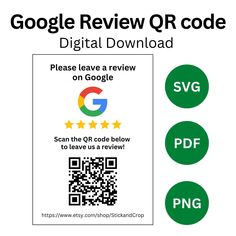 the google review qr code is shown with three green circles and one white circle